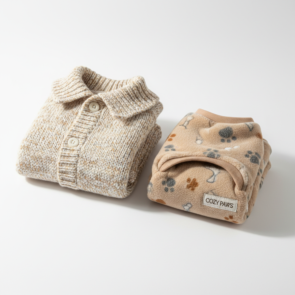 Senior dog sweater coat and pajama set