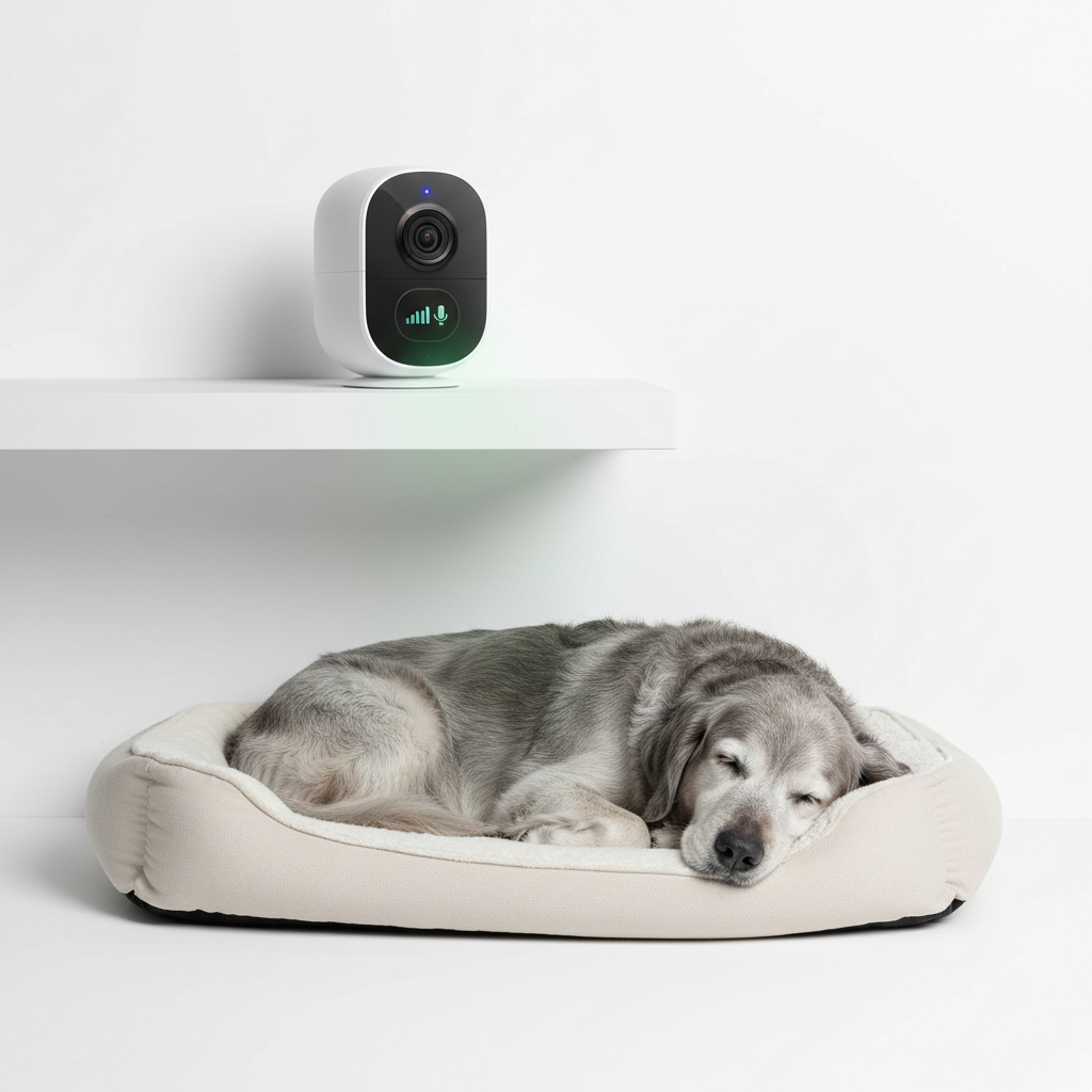 Pet camera monitor for senior dogs
